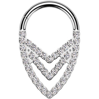 Titanium Ring triple chevron Segment