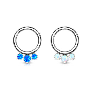 Titanium Ring Ball 3 Opal Silver Clicker