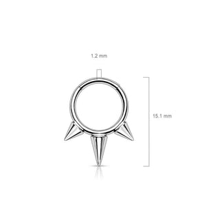 Titanium Ring 3 Spikes Clicker
