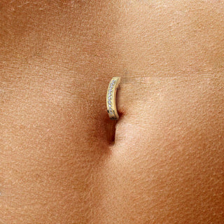 Titanium Belly Button Piercing Top Down Zirconia Clicker Clicker