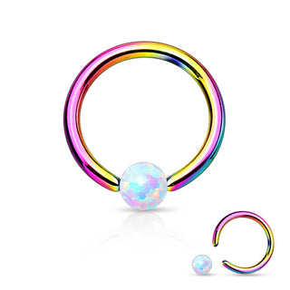 Ring Opal Ball Captive Bead