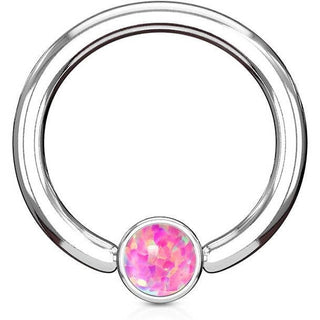 Ring Ball Flat Zirconia Silver Captive Bead