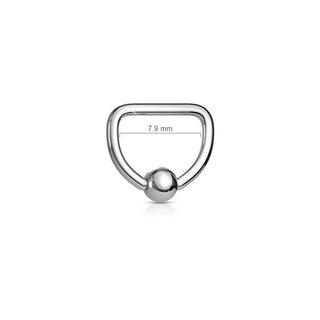 Anello Piercing  Anello forma "D" d´argento Perla Prigioniera