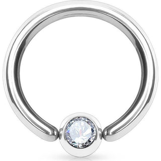 Ring Ball Zirconia Silver Bendable