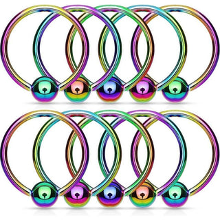 Titanium Ring Ball Rainbow Captive Bead