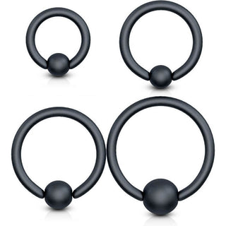 Ring Ball Black Captive Bead