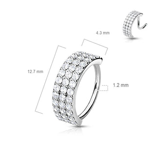 Ring Trible Line Zirconia Bendable
