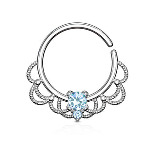 Anello Piercing Zirconi Pieghevole