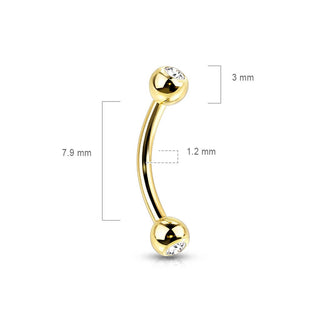 Titanium Eyebrow Piercing Ball Zirconia