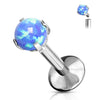Titanium Labret Ball Opal Internally Threaded
