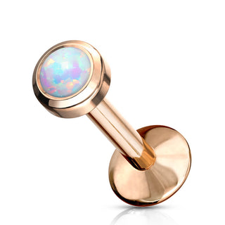 Titanium Labret Opal Round Internally Threaded