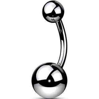 Tytan kolczyk do pępka kulka srebrny