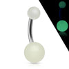 Titanium Belly Button Piercing Acrylic Ball Glow in the Dark