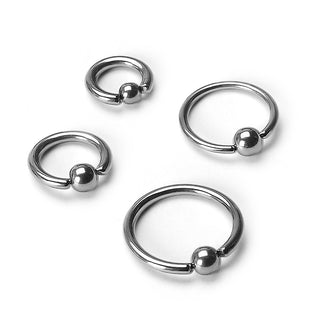 Titanium Ring Silver Captive Bead