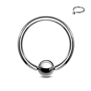 Titanium Ring Silver Captive Bead
