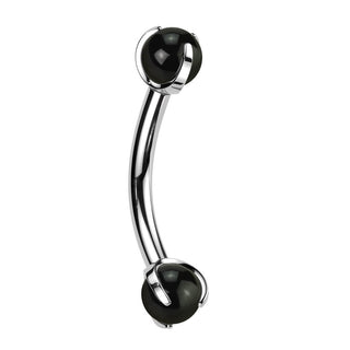 Curved Barbell Semi-Precious Stone Internally Threaded