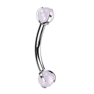 Curved Barbell Semi-Precious Stone Internally Threaded