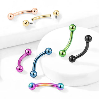 Titanium Eyebrow Piercing Ball Internally Threaded