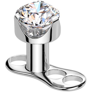 Titanium Dermal Anchor 2.5mm rise zirconia prong setting Internally Threaded