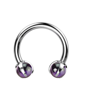 Horseshoe Semi-Precious Stone Internally Threaded