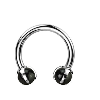 Horseshoe Semi-Precious Stone Internally Threaded