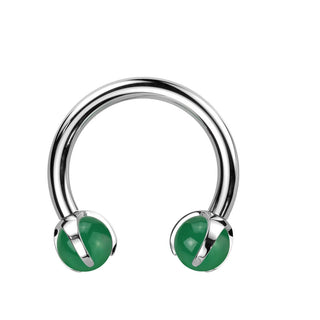 Horseshoe Semi-Precious Stone Internally Threaded