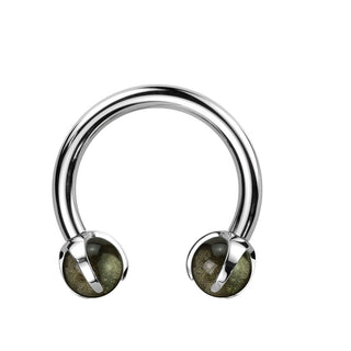 Horseshoe Semi-Precious Stone Internally Threaded