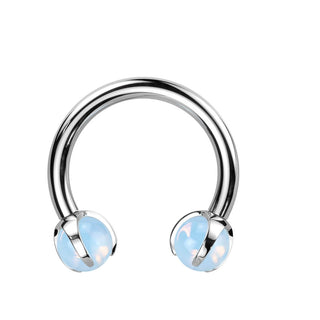 Horseshoe Semi-Precious Stone Internally Threaded