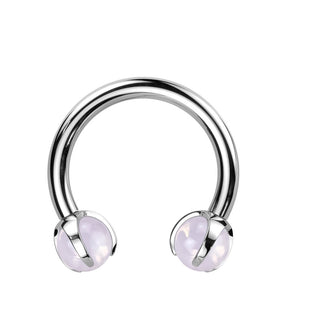 Horseshoe Semi-Precious Stone Internally Threaded