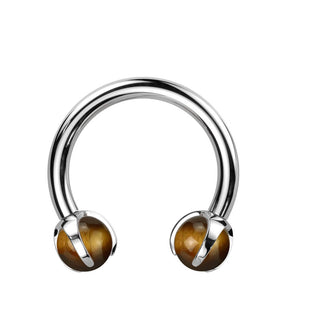 Horseshoe Semi-Precious Stone Internally Threaded