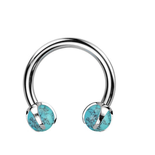 Horseshoe Semi-Precious Stone Internally Threaded