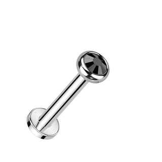 Titanium Labret Zirconia Opal Internally Threaded