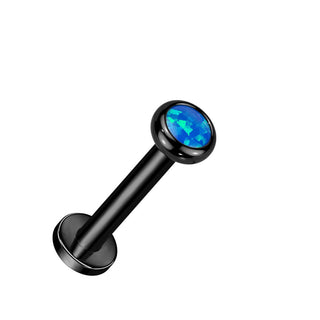 Titanium Labret Zirconia Opal Internally Threaded