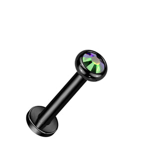 Titanium Labret Zirconia Opal Internally Threaded