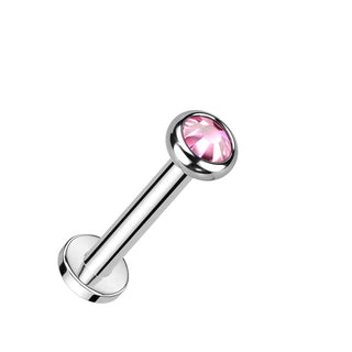 Titanium Labret Zirconia Opal Internally Threaded