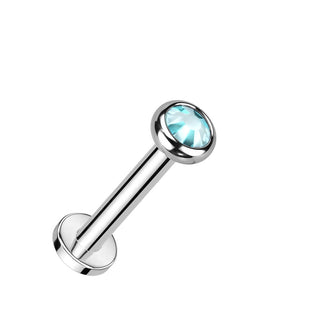 Titanium Labret Zirconia Opal Internally Threaded