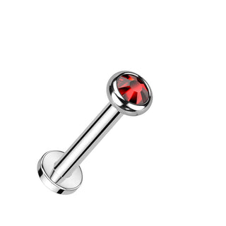 Titanium Labret Zirconia Opal Internally Threaded