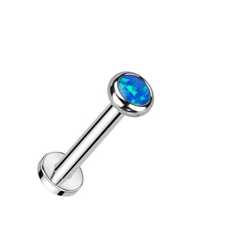 Titanium Labret Zirconia Opal Internally Threaded