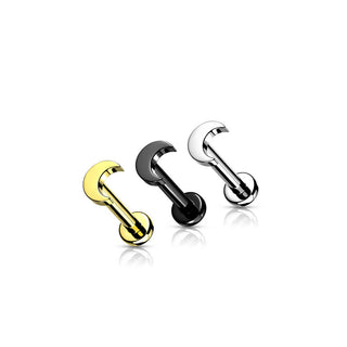 Titanium Labret Moon Flat Internally Threaded