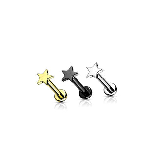 Titanium Labret Star Flat Internally Threaded