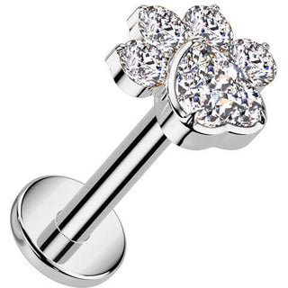 Titanium Labret paw zirconia Internally Threaded