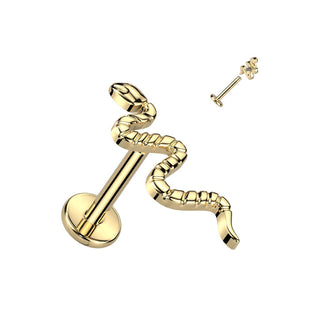 Titanium Labret Snake Internally Threaded