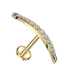 Titanium Labret Moon Zirconia Internally Threaded