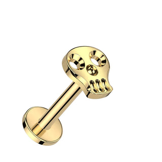 Titanium Labret Skull Internally Threaded