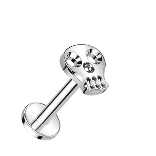 Titanium Labret Skull Internally Threaded