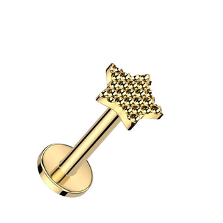 Titanium Labret Star Internally Threaded