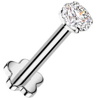 Titanium Labret zirconia flower base Internally Threaded