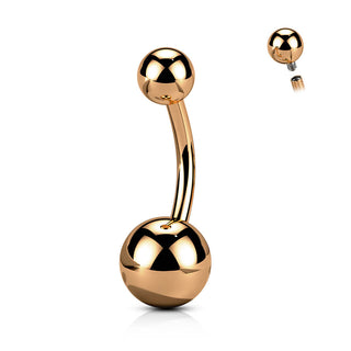 Titanio Piercing Ombelico Sfera Filettatura Interna