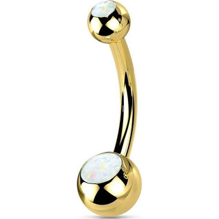 Titanium Belly Button Piercing Ball Opal Internally Threaded