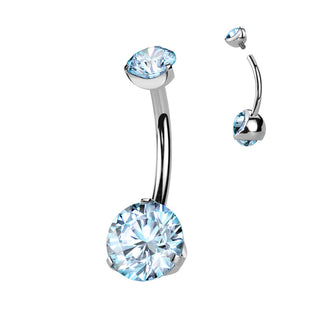 Tytan kolczyk do pępka cyrkonia gwint wewnętrzny